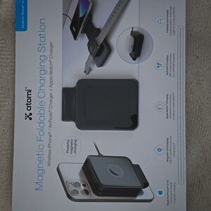 Atomi Magnetic Foldable Charging Station - Wireless Charging for iPhone, Apple